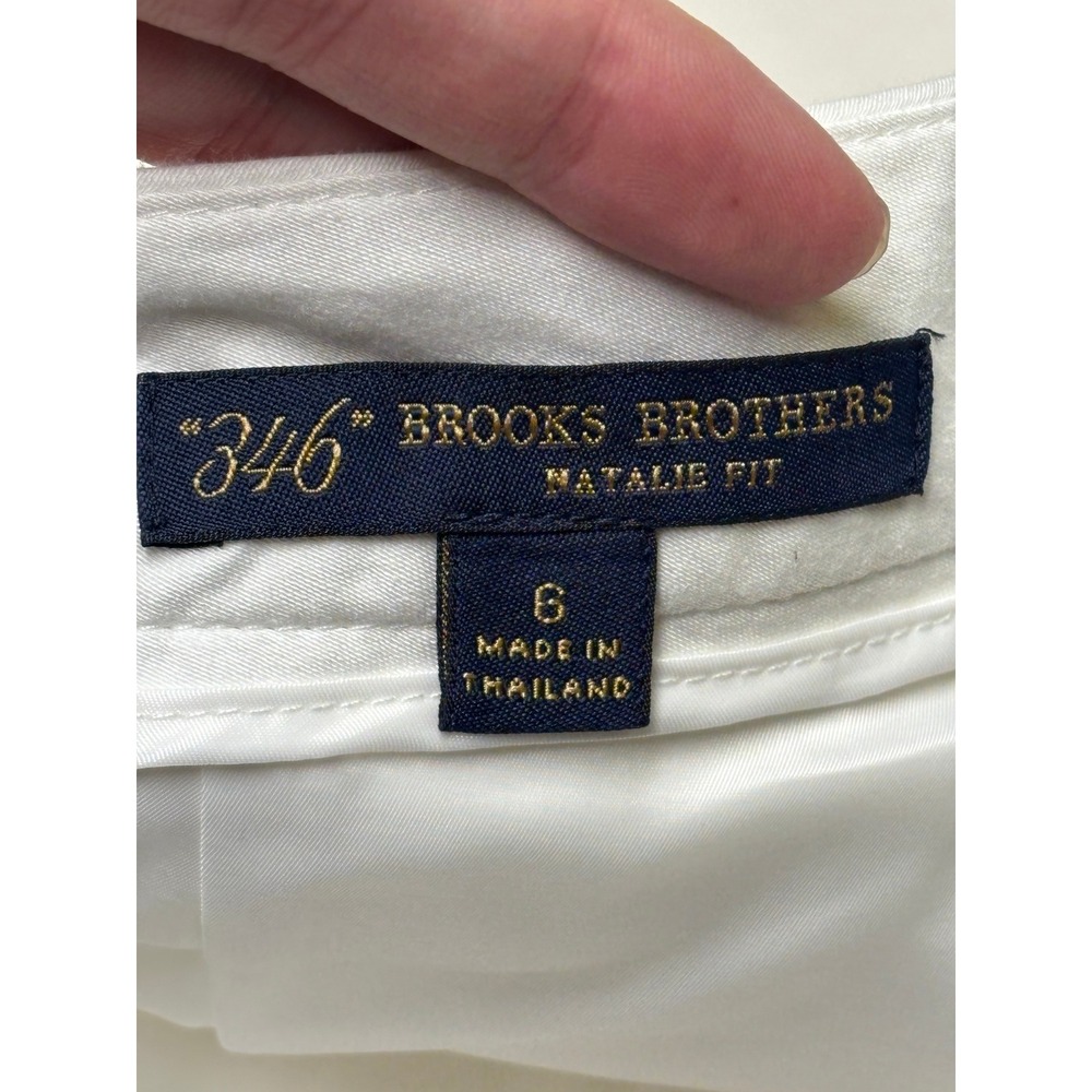 Brooks Brothers 346 Natalie Fit White Cotton Stretch Dress Pants Womens‎ 6 32X28 - Picture 5 of 13